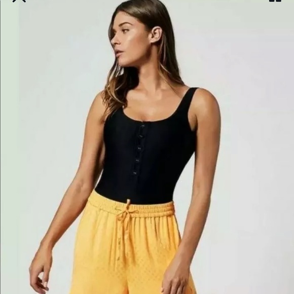 Onia Chloe Silky Dot Wide Leg Pant in Sunflower🌻 - Picture 2 of 9